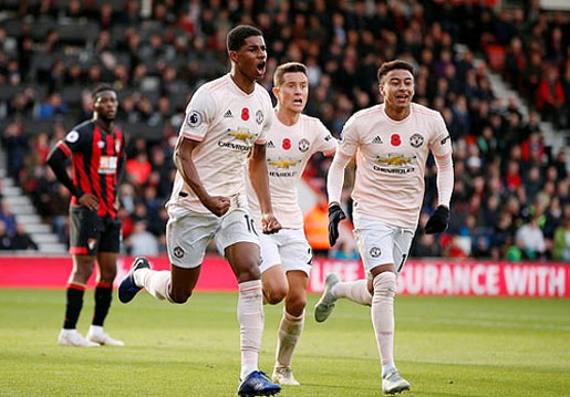 Vòng 11 NHA: MU thắng chật vật Bournemouth